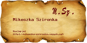 Mikeszka Szironka névjegykártya