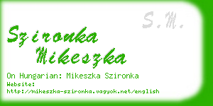 szironka mikeszka business card